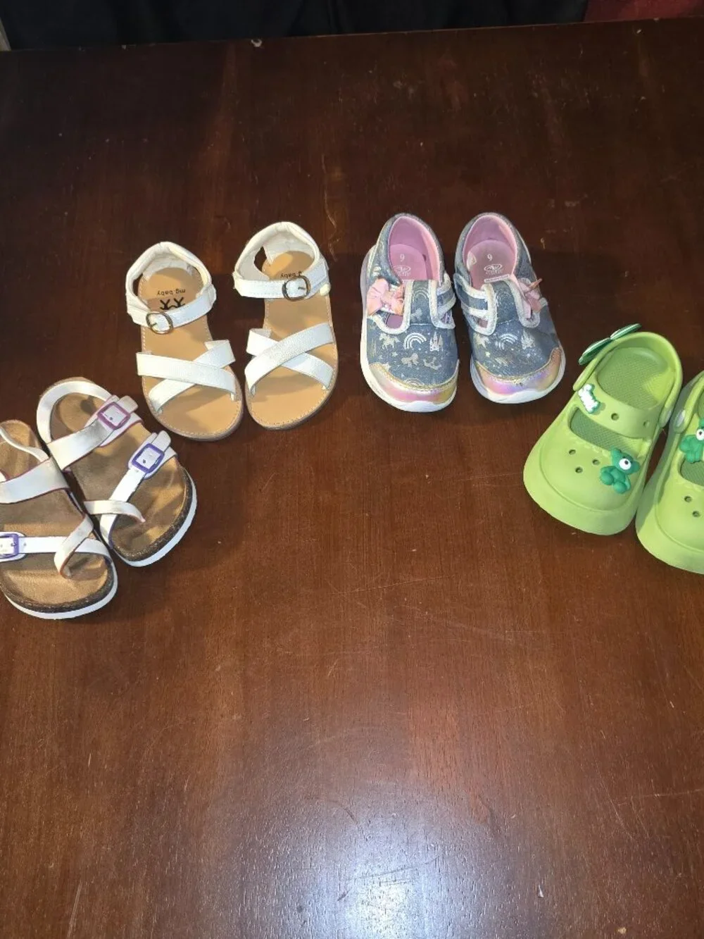 [Lot of 4] Girls Shoes Sizes 9-10.5 | Sandals, Clogs, Sneakers Bundle Size 10
